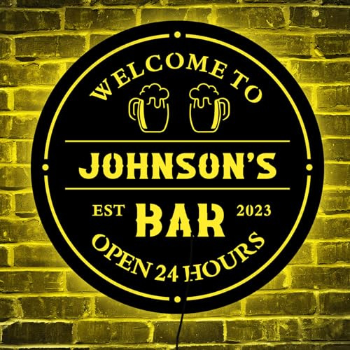 SouLeather Personalisierte LED-Neon-Namenskunst – Metall-Wanddekoration für Bar, Pub, individuelles Schild