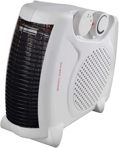 AMAJ Thermo Fan Heater with 2 Heat Settings and Overheat Protection | Portable and Lightweight | 800W & 2000W, White and Dark (Thermo Fan Heater - 2 Heat Setting - 2000W), PPWL44001