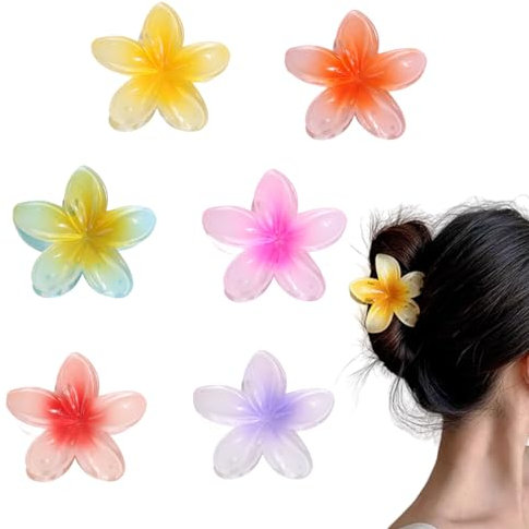 JIZIYUER Lot de 6 pinces à cheveux en forme de fleur - Accessoires de cheveux mignons pour femmes et filles (fleur A)