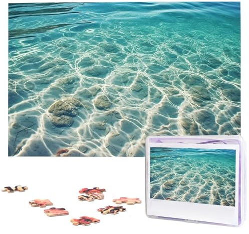 Clear Sea Water Puzzles 1000 Pieces Personalized Jigsaw Puzzles Photos Puzzle for Family Picture Puzzle for Adults Wedding Birthday (29.5 x 19.7)