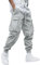 YAOHUOLE Cargo Pantalon Baggy Homme Men Cargo Trousers Pantalon De Travail Gris M