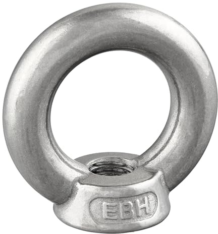 DSM – Ringmutter M8 – Edelstahl A2 – gegossen + poliert – 20 Stück | ähnl. DIN 582 [TrueSpec Präzision] Traglast 140 kg – Ringösen, Ösenmutter, Augenmutter für Seilmontage Schaukel Hängeschaukel