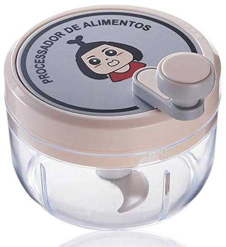 Manuelle Küchenmaschine, Handkurbel-Küchenmaschine, Zwiebelhacker, Lebensmittelzerkleinerer, Gemüsehacker, Knoblauchwolf, Zwiebelschneider Für Gemüse(Rosa)
