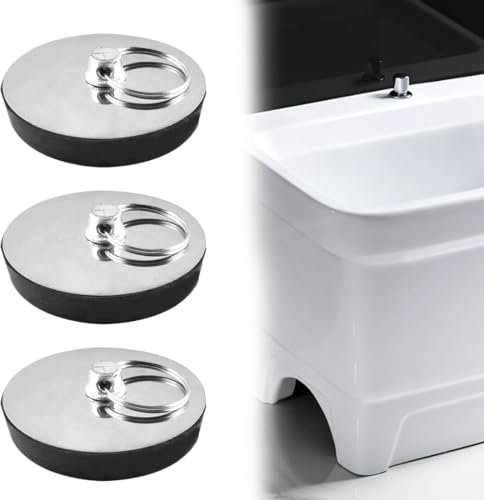 WKRTDY tapones de desagüe universales, Tapones de Drenaje de Goma con Ganchos para Fregadero de Cocina - Desagües Estándar Universales para Bañera, Cocina y Baño - Juego de 3 Pcs