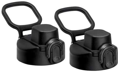 Snowfall 2 Pack Flip Top Lid for Hydroflask, Simple Modern, Iron Flask, ThermoFlask, BJPKPK, Takeya, koodee Wide Mouth 12/16/18/20/32/40/64 oz Water Bottles, BPA Free, Polypropylene