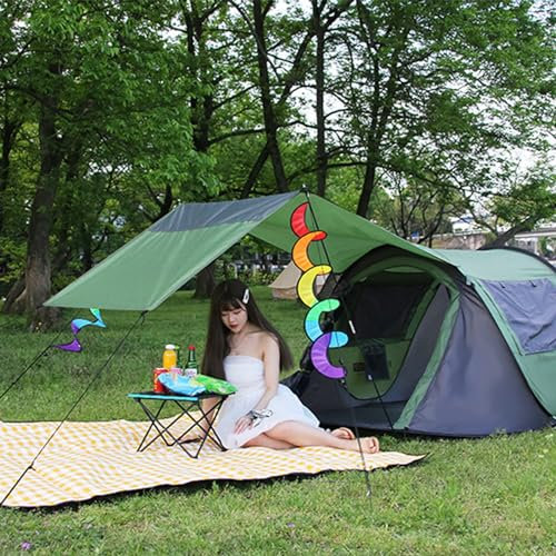 Campingzelt, 3–5 Mann, Sofortiges Pop-up-Zelt, Wasserdichtes Sonnenschutz-Oxford-Tuch, Automatisches Zelt, Großer Raum, Leichtes Rucksackzelt, 5S, Schnell Öffnender Aufbewahrungskoffer B Green