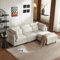 KecDuey Sofa, 3-Sitzer-Sofa,L-förmiges Ecksofa Modernes Design, Polstermöbel, Wohnzimmersofa, Ecksofa mit Fußhocker, mit Schlaffunktion (Beige)