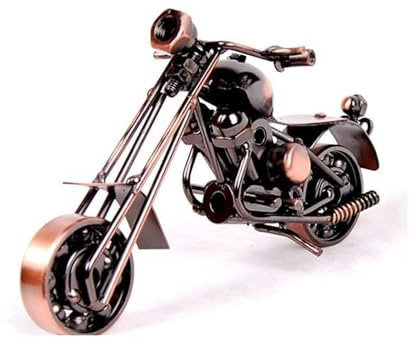 Metal Motorcycle Gifts, Motorcycle Decoration Iron Home Room Desk Decor Ornaments Handmade Gifts For Men,Cool Gadgets (Small)