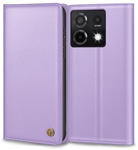 Funda para Xiaomi Redmi Note 13 Pro 5 g, funda de piel premium para Redmi Note 13 Pro 5 g, funda billetera, tarjetero, función atril, plegable para Redmi Note 13 Pro 5 g, color lila claro