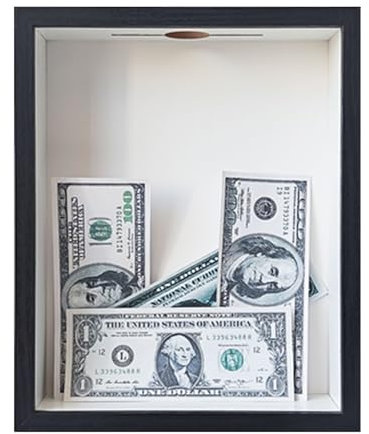 Caja de sombra de viaje de 8.5 x 10.5 pulgadas, caja de sombra de viaje con ranura, caja de exhibición de carga superior, caja de sombra de concha, marco con ranura en la parte superior para boletos,