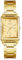JewelryWe Damenuhr Rechteckige Uhr Damen: Klassische Datum Kalender Analog Quarz Armbanduhr Frauen Gold Metallarmband Geschäft Lässige Uhr mit Römischen Ziffern Eckigem Zifferblatt