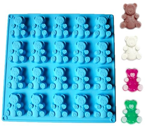 Moule Ourson Silicone Gateau Ourson 4x4cm 20 Ours Moule Chocolat Moule Pâtisserie Antiadhésif Moule silicone ourson guimauve - 20 cavite