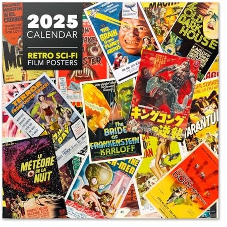 Grupo Erik Wall Calendar 2025 - Retro Sci-Fi | 12 x 12 Square Calendar 2025, Wall Planner 2025, Family Planner Calendar 2025 | Film Calendar 2025, Scifi Movies