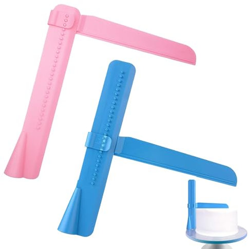 XINTANGXIA 2 Pezzi Raschietti per Torte Lisciatura Regolabili Raschietto Torta Scraper Torta in Plastica per Decorare la Levigatura del Crema Fondente