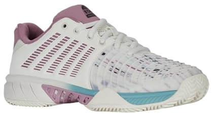 K-Swiss Femme Express Light 3 Chaussures de Tennis, WHT Lilas Pastelturq, 39.5 EU