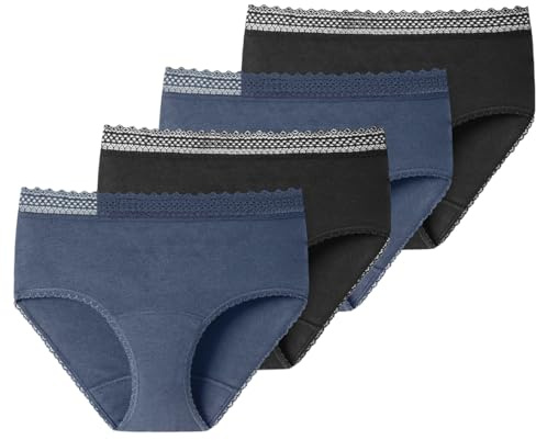 Schiesser - Secret Care - Perioden Panty - 4er Pack (34/36 Schwarz/Blau)