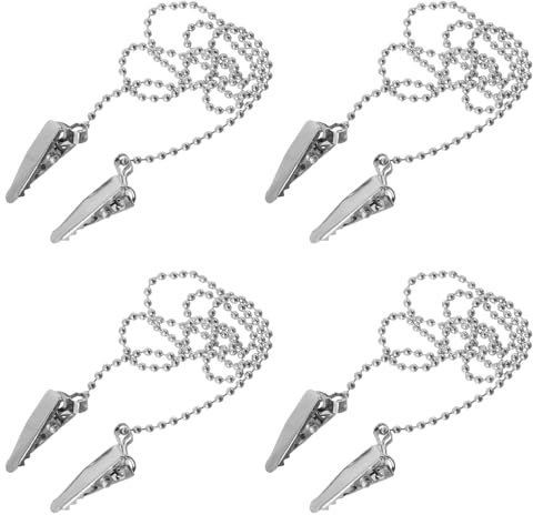 CHGCRAFT 4 Stück 19.96 Zoll Serviettenkettchen mit Clip Serviettenkette Serviettenhalter Lanyard Und Klemmen Wiederverwendbare Lätzchenhalter Kettenklammern Für Bezüge Handtücher Stoffe Schürzen