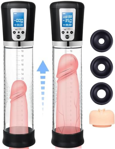 Eléctrica Pene Vacío Bomba Hidráulica Pene Agua Bomba con 6 Intensidades De Succión para Ayudar A Crecimiento del Pene Inteligente S - L - XL Eléctrico Ampliadora del Pene, Camiseta Hi1