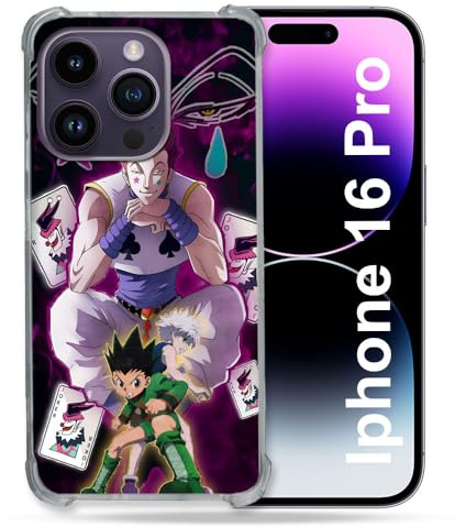 Cokitec Verstärkte Schutzhülle für Apple iPhone 16 Pro Manga Hunter X Hunter Hisoka
