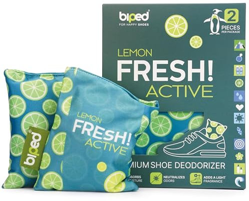 biped FRESH! ACTIVE – Desodorante para zapatos con carbón activo de bambú – cojín aromático o versión PURE sin aceites – contra el sudor y el mal olor, efecto secado z2926(LEMON)