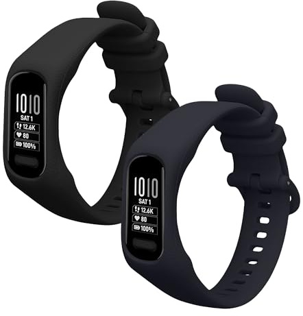 kwmobile 2x Uhrenarmband für Garmin vivosmart 5 / Smart 5 Armband - Fitnesstracker Band Set aus Silikon - Ersatzarmband Smartwatch