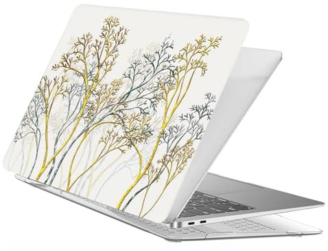 FFBOFFC Custodia Compatibile con MacBook Pro 13 Pollici 2012 2011 2010 2009 2008 Rilascio Modello A1278 con CD-ROM, Protettiva Plastica Rigida Copertura Cover Case, Rami dorati