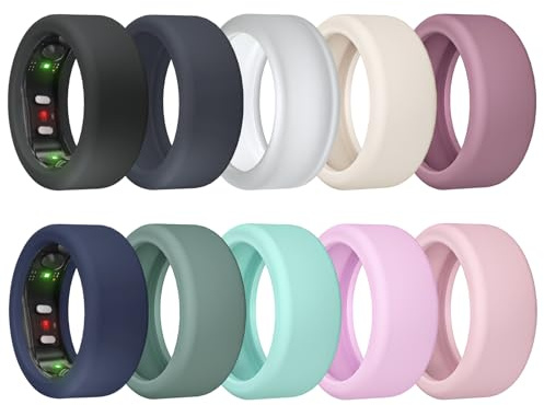MAKCPOIMER Ringhülle für RingConn Gen 2, elastischer Silikonringschutz für RingConn Gen 2, Air Workout, Zubehör für Herren und Damen, 10 Stück (alle 10 Farben - 3, S (7/8/9/10/11))