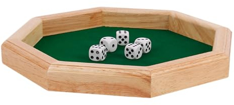 Tablett aus Holz: achteckige Box, kompakte Matte | langlebige Holzplatte mit erhöhten Seiten für Rollenspiele und lustiger Tisch für Freunde von