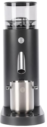Denash Elektrische Kaffeemühle mit Antistatischer Wirkung, Optimale Mahlgeschwindigkeit, Stabile Basis, Ideal für den Heimgebrauch oder Barbesitzer (685 Schwarz)