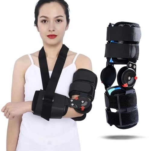 GoHelmate Ellenbogenbandage mit Bewegungsumfang Begrenzung,Stabilisierungsschiene zur Unterstützung der Armverletzung Erholung nach Operationen,bei Band-und Sehnenreparaturen,chirurgischer Versorgung