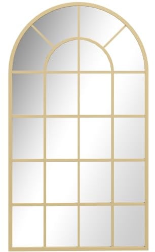 HOMCOM Modern Arched Wall Mirror Window Mirrors Bedroom 110 x 65 cm Gold | for Living Room