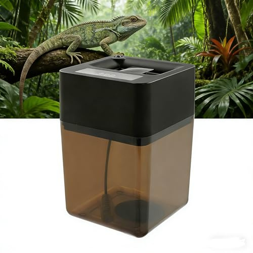 RUETERY Intelligentes Reptilien Nebler Terrarium Luftbefeuchter mit 12L Großem Tank, 360° Drehbaren Düsen, Programmierbarer Timer für Amphibien Pflanzen & Tropische Regenwald-Umgebung