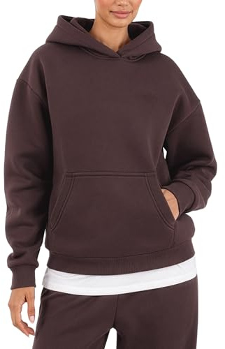 SMILODOX Hoodie Damen Thalea, Oversize Pullover, Kapuzenpullover, Sweatshirt Relaxed Fit mit Kängurutasche und Kapuze ohne Kordel, Modernes Design und Logo-Stitching, Casual Fit, Gym & Freizeit