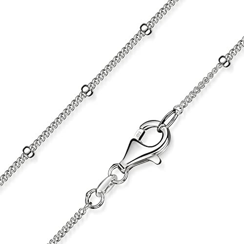 Materia Damen Kugel Panzerkette 1mm Collier 925 Sterling Silber K80-70cm