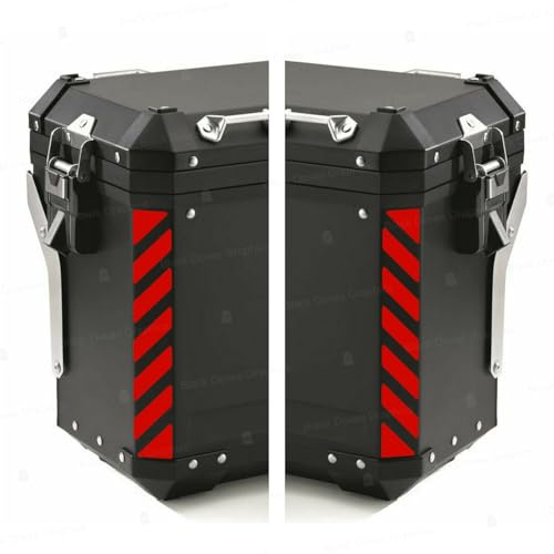 2pcs RIFRANGENTI ADESIVI compatibile con Touratech Motorcycle Aluminium Panniers per VALIGIE LATERALI MOTORRAD DUCATI HONDA Africa Twin KAWASAKI YAMAHA (Red 030)