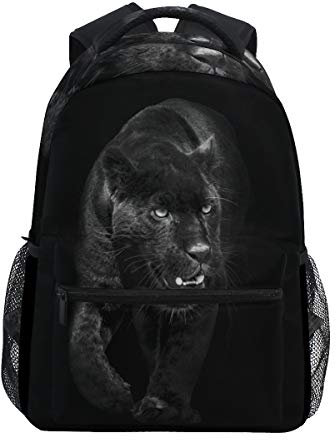 Black Panther in Dark Backpack School Bag Travel Daypack Rucksack for Students Boys Girls, Laptop Backpack