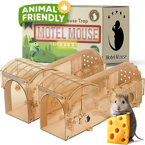 Motel Mouse Trappola per Topi e Ratti Vivi per Interni ed Esterni - Facile da Usare, Facile da Pulire, Riutilizzabile, Rilascio Senza Contatto - Manuale di Istruzioni e Video in Italiano
