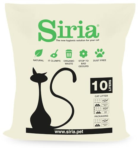 Siria 10L-Sac DE Test-Litière pour Chats Végétale et Agglomérante