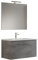 MaMa Store GEA1 80 - Mobile Bagno Sospeso 80 CM monocassettone Grigio Cemento Laccato con Lavabo, Specchio e Lampada LED, L.81 X P.45 X H.46 cm