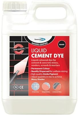ARA CHOICE Bond It 1L Liquid Cement Dye Pigment Mortar Tone Brick Colour Render Black & Red colouring cements, mortars, concretes and renderings. (Red)