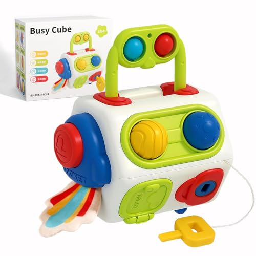 Busy Cube Travel Toy for Toddlers, Fine Motor Montessori Activity Toy