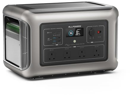 ALLPOWERS Portable Power Station R3500, 3168Wh LiFeP04 Battery/ 1.5 Hour Fast Charging, Up To 3500W Output, UPS Solar Generator, Outdoor Generator for Camping, Off-grid, Power Outage, RV
