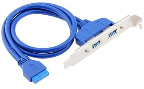 xiwai 2 porte USB 3.0 Hub femmina pannello posteriore a 20pin scheda madre header cavo connettore 50 cm con staffa PCI