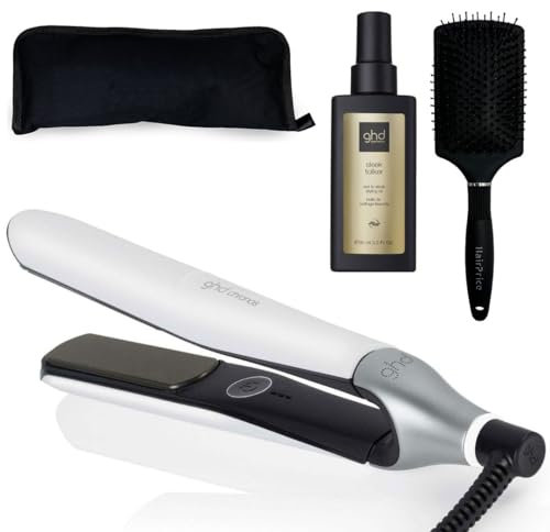ghd Ghd Ghd Chronos White Haarglätter + Ghd Thermoschutzöl + Hairprice Reiseset + Hairprice Bürste