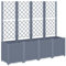 vidaXL Jardinera con Enrejado, Macetero de Plantas Flores, Maceta de Hierbas, Arriate para Jardín Patio Balcón Terraza, PP Azul Gris 160x40x140 cm