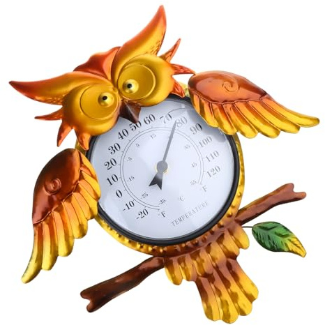 Thermometer Eule Temperaturtest Klare Temperaturanzeige Ideal Für Den Außenbereich In Ihrem Garten Hof Wandmontiertes Außenthermometer Und Rostbeständiges Thermometer Geeignet