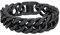 FaithHeart Herren Armband 23cm, Schwarz Punk Panzerarmband 17mm breit, Kubanische Kette Armband mit Faltverschluss für Vatertag Valentinsstag