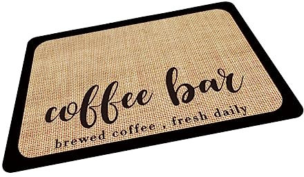 OFFSCH Multi-funktionale Kaffee Matte rutschfest Hitzebeständig PVC Tischmatte Als Abtropf Barunterlage Für Haushalt Und Küchentheke