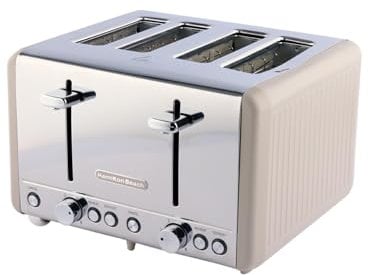 Hamilton Beach Toaster 4 Slice, Harmony, 1850W, 6 Browning Controls, Defrost, Reheat & Cancel Settings, Removable Crumb Tray, High Lift Eject, Cappuccino - HBT018C