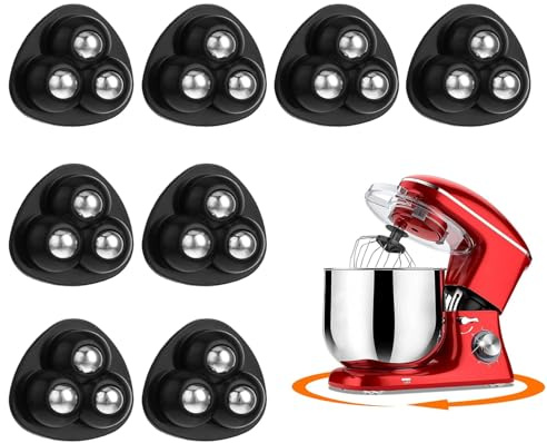 Wopanxye 8 pack Self Adhesive Castor Wheels, Small Ball Casters Wheel, 360° Swivel Mini Roller Stick-on Pulley Sticky Slider for Kitchen Appliance Small Furniture Trash Can Craft Storage Box Toy Bin